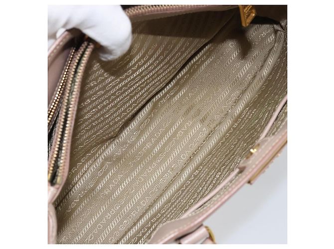 Saffiano PRADA Galleria Sac à main en cuir Safiano 2 en 1 Rose Or Auth YKZ312 Doré - vue 28