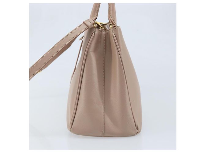 Saffiano PRADA Galleria Sac à main en cuir Safiano 2 en 1 Rose Or Auth YKZ312 Doré - vue 3