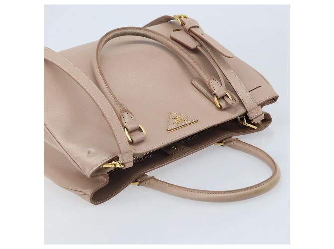 Saffiano PRADA Galleria Sac à main en cuir Safiano 2 en 1 Rose Or Auth YKZ312 Doré - vue 6