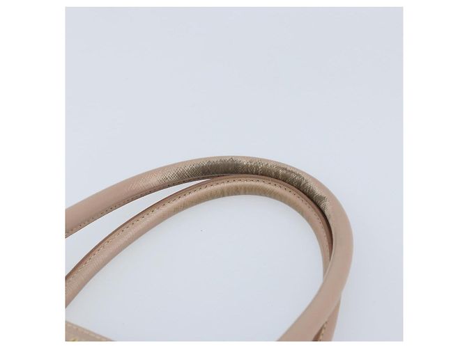Saffiano PRADA Galleria Sac à main en cuir Safiano 2 en 1 Rose Or Auth YKZ312 Doré - vue 8