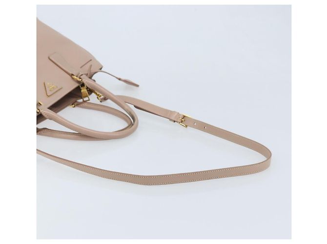 Saffiano PRADA Galleria Sac à main en cuir Safiano 2 en 1 Rose Or Auth YKZ312 Doré - vue 9