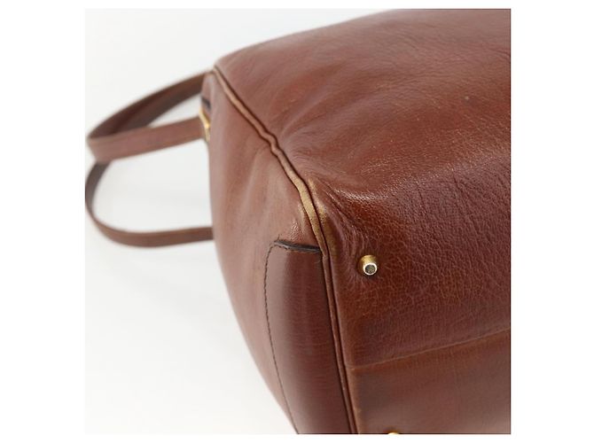 Borsa a Spalla Christian Dior in Pelle Marrone Oro Auth 174305A D'oro - vista 14