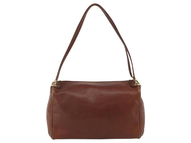 Borsa a Spalla Christian Dior in Pelle Marrone Oro Auth 174305A D'oro - vista 2