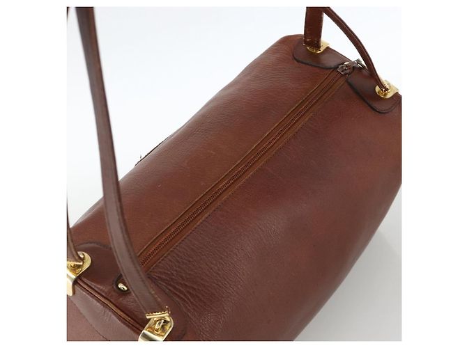 Borsa a Spalla Christian Dior in Pelle Marrone Oro Auth 174305A D'oro - vista 6