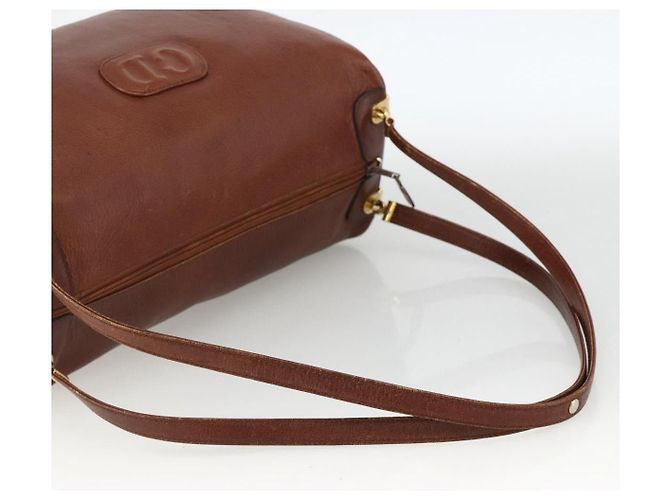 Borsa a Spalla Christian Dior in Pelle Marrone Oro Auth 174305A D'oro - vista 7