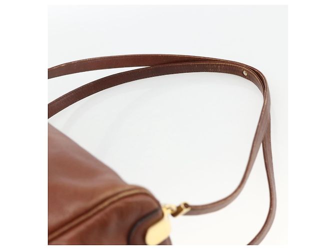 Borsa a Spalla Christian Dior in Pelle Marrone Oro Auth 174305A D'oro - vista 8
