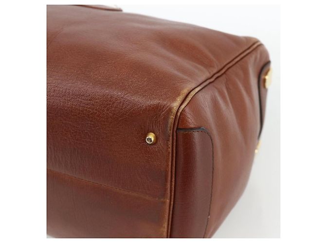 Borsa a Spalla Christian Dior in Pelle Marrone Oro Auth 174305A D'oro - vista 9