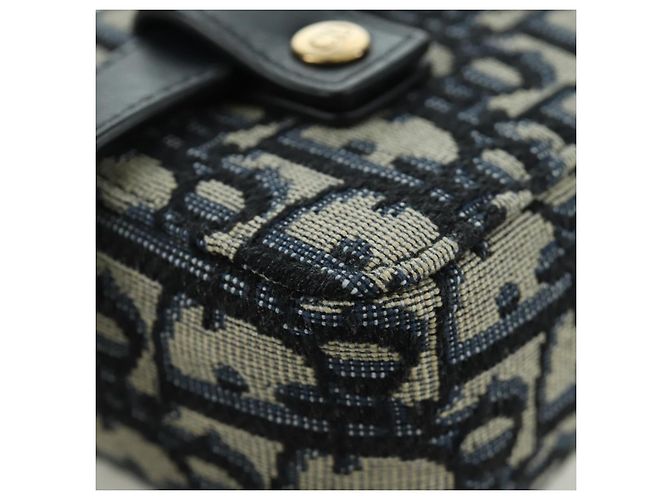 Borsa a vita in tela Trotter Christian Dior blu navy e oro Auth BSZ700M D'oro - vista 17