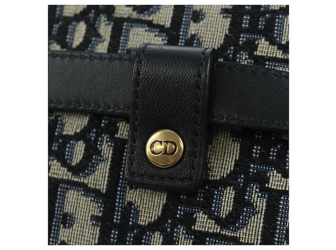 Borsa a vita in tela Trotter Christian Dior blu navy e oro Auth BSZ700M D'oro - vista 19