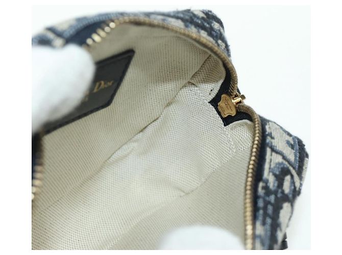 Borsa a vita in tela Trotter Christian Dior blu navy e oro Auth BSZ700M D'oro - vista 21
