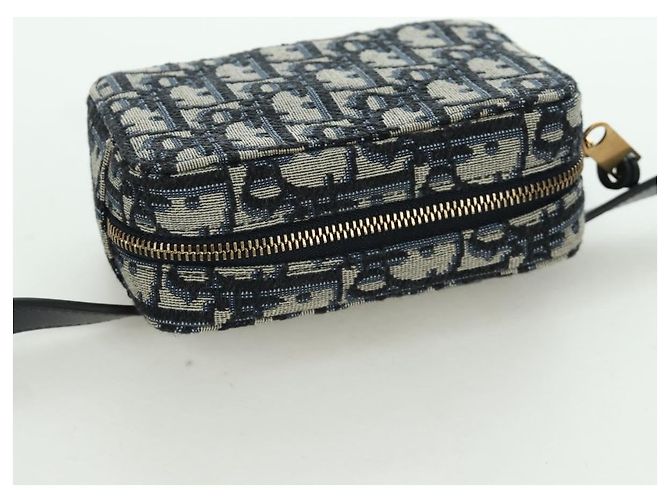 Borsa a vita in tela Trotter Christian Dior blu navy e oro Auth BSZ700M D'oro - vista 6