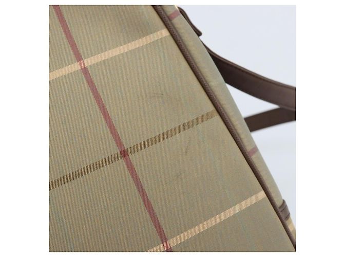 Borsa a Spalla Burberrys Nova Check in Tela Marrone Oro Auth BA11547 D'oro - vista 10