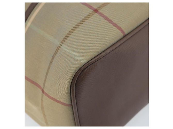 Borsa a Spalla Burberrys Nova Check in Tela Marrone Oro Auth BA11547 D'oro - vista 14