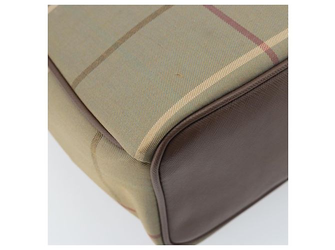 Borsa a Spalla Burberrys Nova Check in Tela Marrone Oro Auth BA11547 D'oro - vista 16