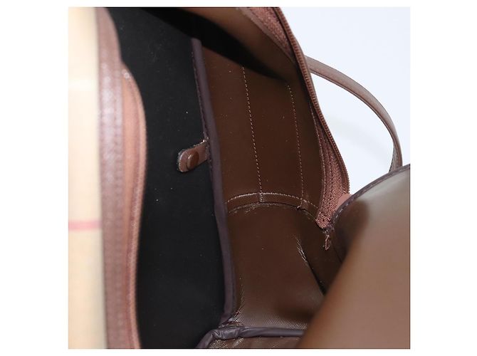 Borsa a Spalla Burberrys Nova Check in Tela Marrone Oro Auth BA11547 D'oro - vista 18