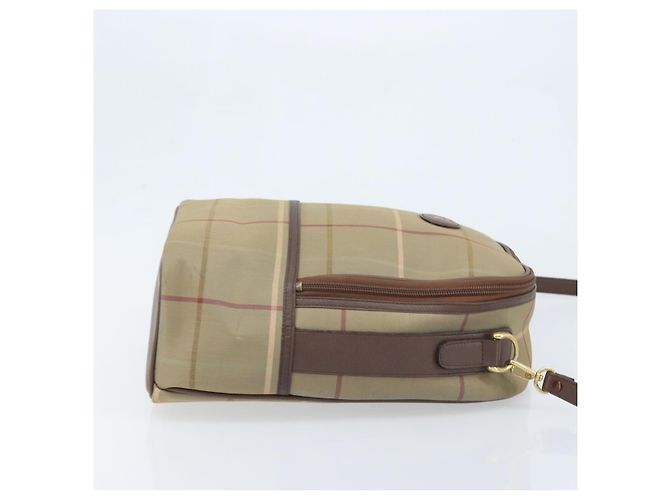 Borsa a Spalla Burberrys Nova Check in Tela Marrone Oro Auth BA11547 D'oro - vista 3