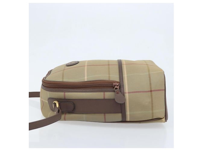 Borsa a Spalla Burberrys Nova Check in Tela Marrone Oro Auth BA11547 D'oro - vista 4