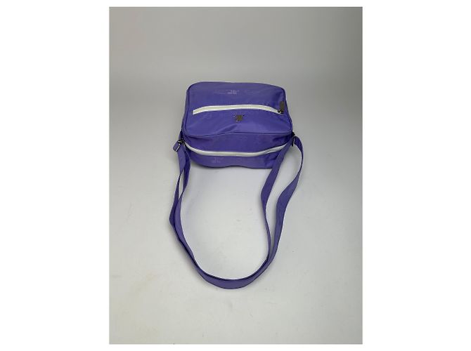 Sac en polyester monogramme multiway Courreges vintage violet neuf avec étiquette - vue 10