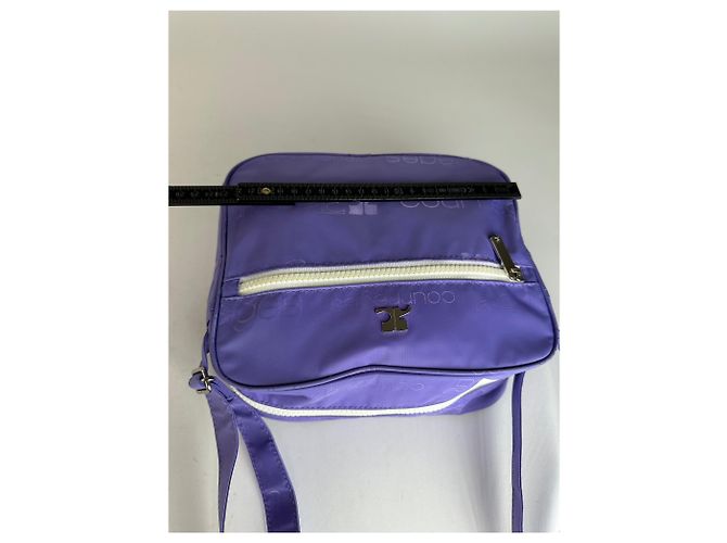 Sac en polyester monogramme multiway Courreges vintage violet neuf avec étiquette - vue 14