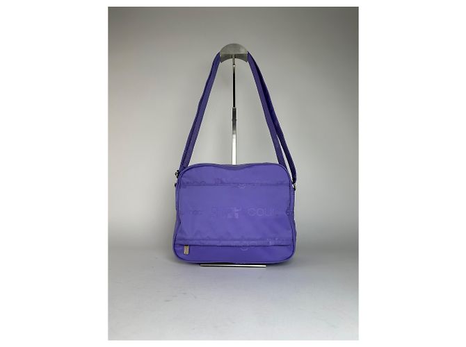 Sac en polyester monogramme multiway Courreges vintage violet neuf avec étiquette - vue 2