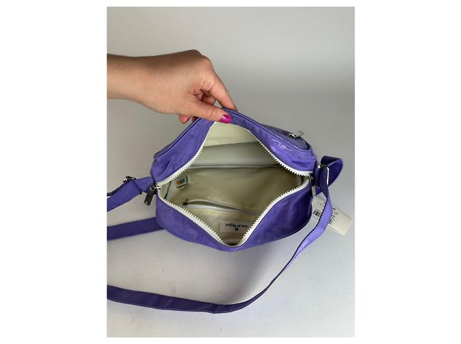 Sac en polyester monogramme multiway Courreges vintage violet neuf avec étiquette - vue 3