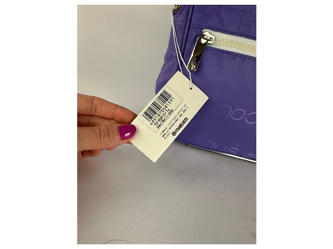 Sac en polyester monogramme multiway Courreges vintage violet neuf avec étiquette - vue 4