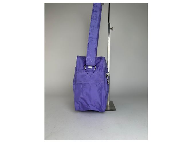 Sac en polyester monogramme multiway Courreges vintage violet neuf avec étiquette - vue 8