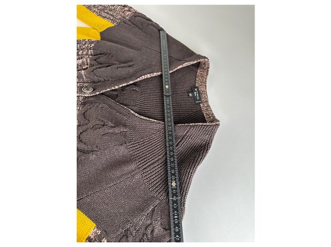 Vintage Etro Cardigan Braun Gelb M - Ansicht 14