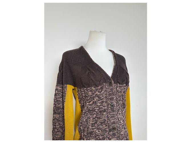 Vintage Etro Cardigan Braun Gelb M - Ansicht 4