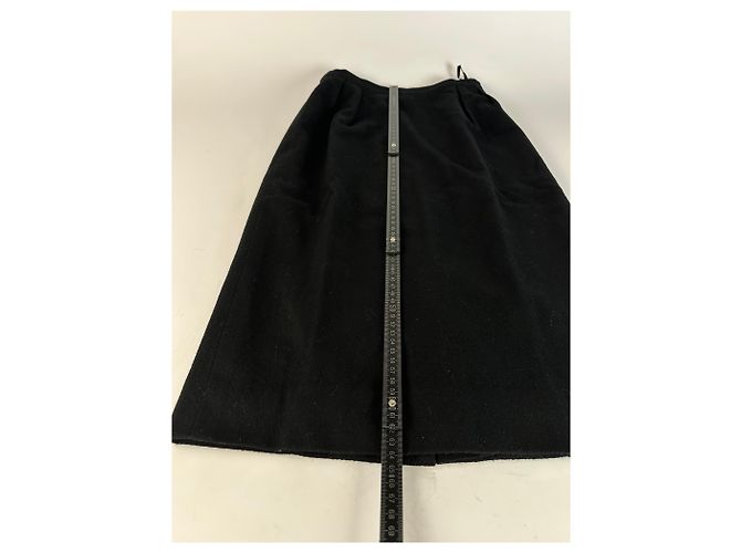 Céline Falda de lana vintage Celine Paris negra 36/S Negro - vista 10