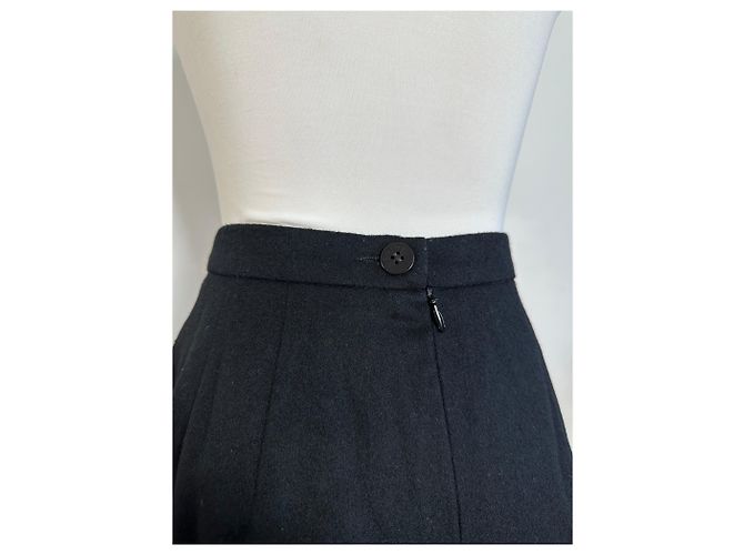 Céline Falda de lana vintage Celine Paris negra 36/S Negro - vista 5