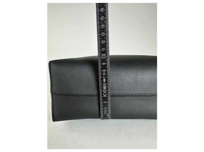 Céline Clutch in pelle nera Celine Paris vintage Nero - vista 12