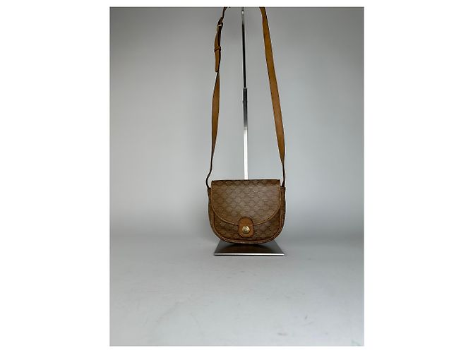 Céline Vintage Celine Paris Leder Triomphe Mini Umhängetasche Braun - Ansicht 12
