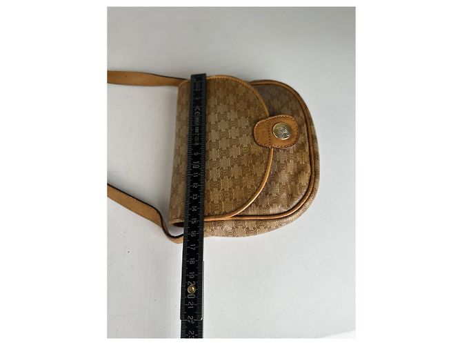 Céline Vintage Celine Paris Leder Triomphe Mini Umhängetasche Braun - Ansicht 14