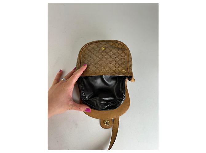 Céline Vintage Celine Paris Leder Triomphe Mini Umhängetasche Braun - Ansicht 3