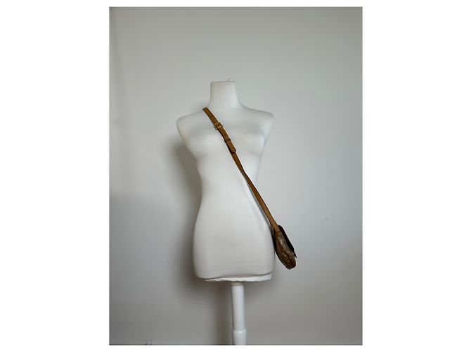 Céline Vintage Celine Paris Leder Triomphe Mini Umhängetasche Braun - Ansicht 5