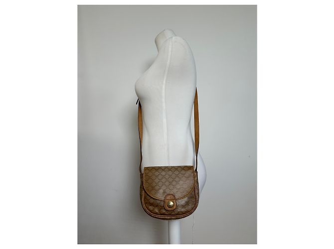 Céline Vintage Celine Paris Leder Triomphe Mini Umhängetasche Braun - Ansicht 7