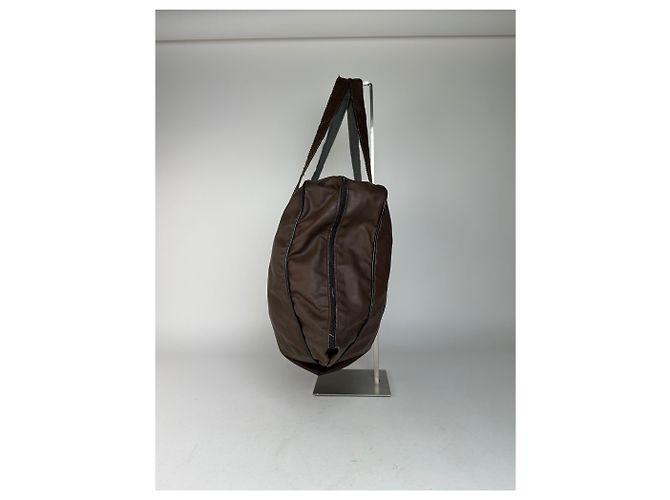 Vintage Fendi Polyester-Leder-Handtasche Braun - Ansicht 3