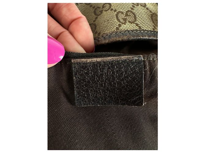 Vintage Gucci Monogram Handtasche Beige Braun - Ansicht 5