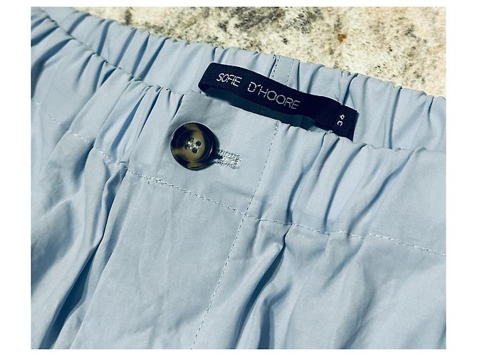 Sofie d'Hoore Pantalón PONCE Ancho Relajado Azul Cielo Algodón - vista 3