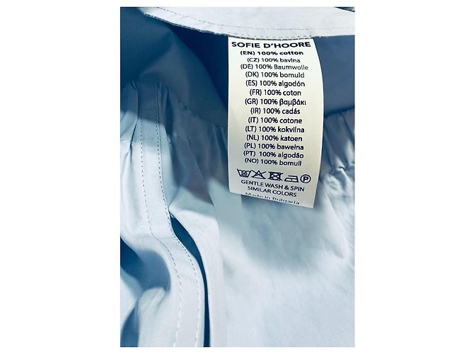 Sofie d'Hoore Pantalón PONCE Ancho Relajado Azul Cielo Algodón - vista 4