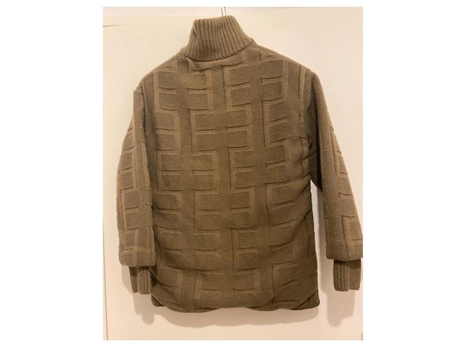Hermès Wool Coat Khaki Size 36 - view 2