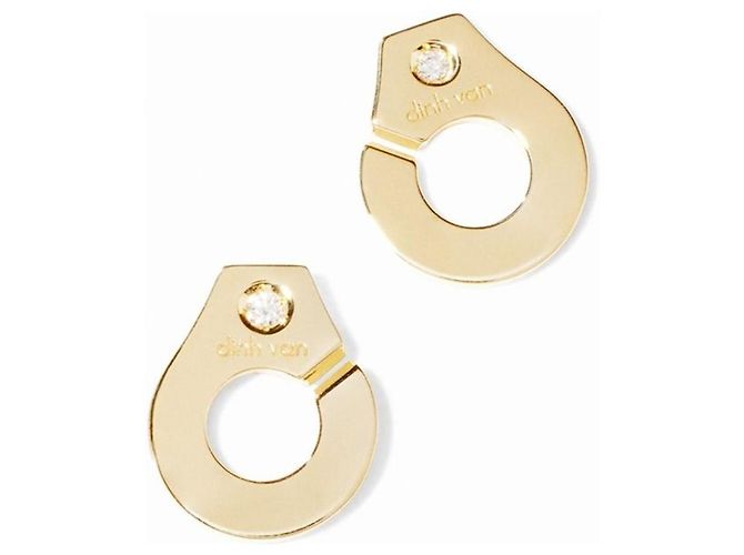 Orecchini Dinh Van R 7.5 in oro giallo con 2 diamanti - vista 2