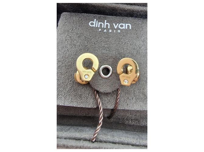 Orecchini Dinh Van R 7.5 in oro giallo con 2 diamanti - vista 3