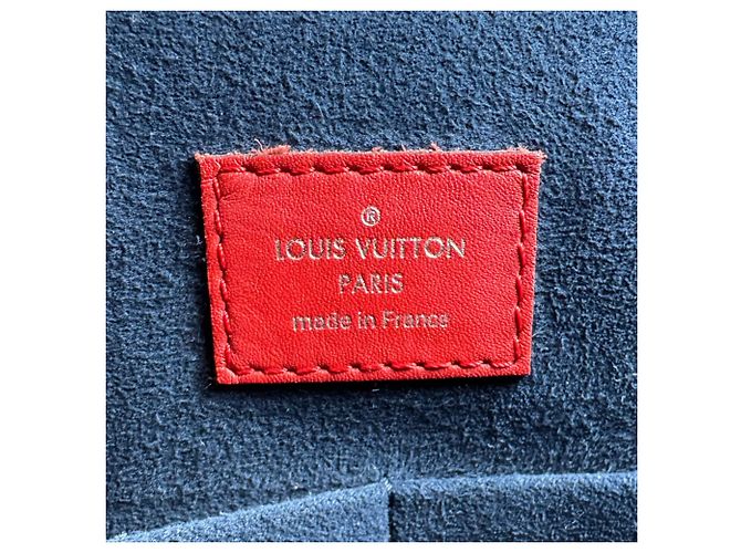 Borsa tote in pelle Epi Louis Vuitton Nero Rosso Blu navy - vista 12