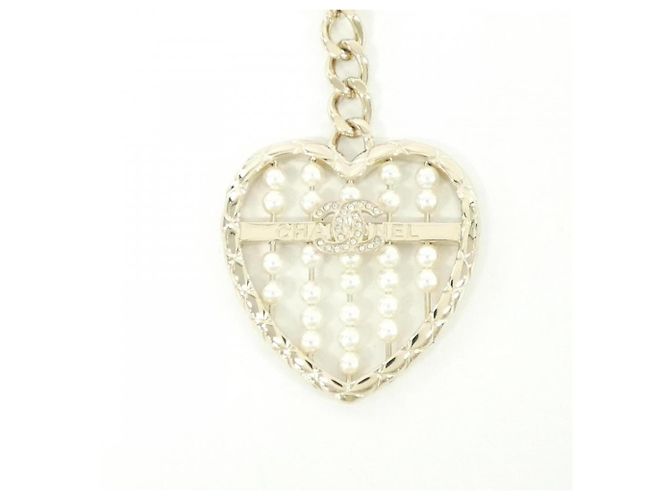 Portachiavi Chanel ABG045 Bianco D'oro - vista 2