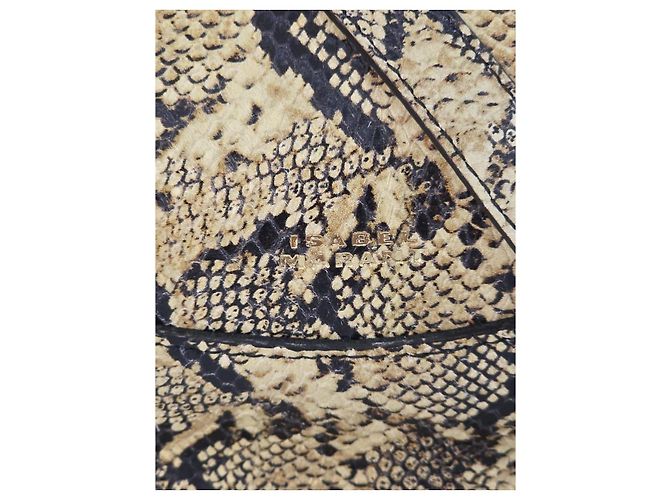 Isabel Marant Borsa a spalla in pelle con stampa serpente Marrone Nero Stampa python - vista 10
