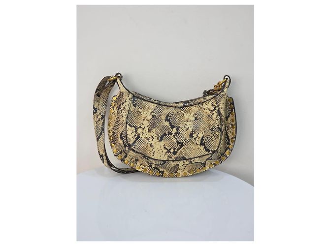Isabel Marant Borsa a spalla in pelle con stampa serpente Marrone Nero Stampa python - vista 2