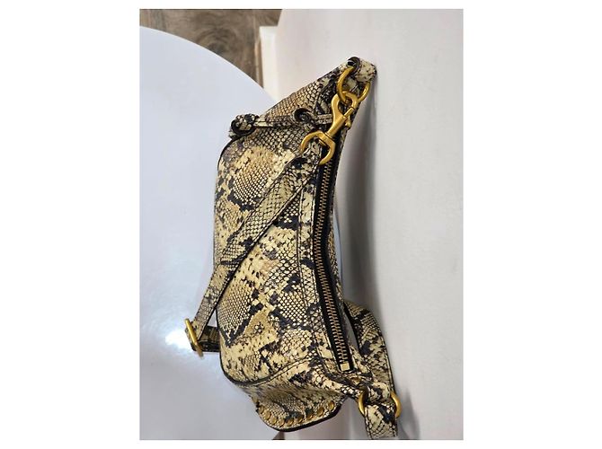 Isabel Marant Borsa a spalla in pelle con stampa serpente Marrone Nero Stampa python - vista 6