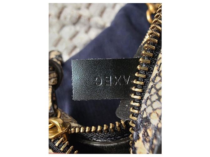 Isabel Marant Borsa a spalla in pelle con stampa serpente Marrone Nero Stampa python - vista 7